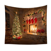 Aperturee - Roter Geschenkvorrat Baum Kamin Weihnachtshintergrund